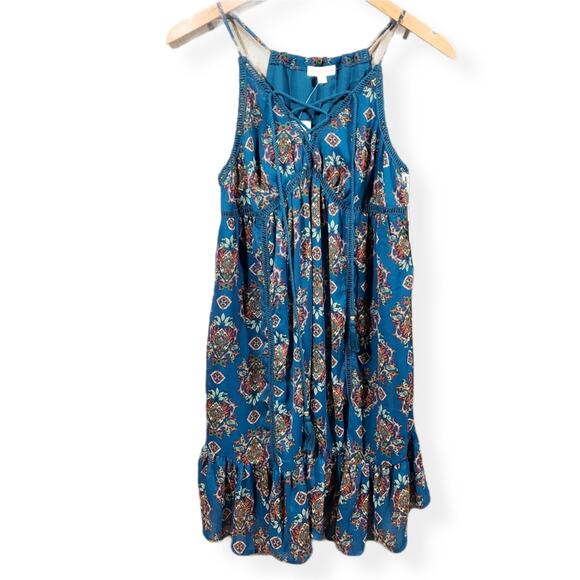 Coco + Jaimeson NWT rough water boho chiffon mini dress woman's size small - Picture 3 of 13
